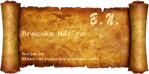Brecska Nóra névjegykártya