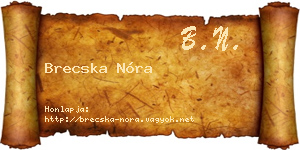 Brecska Nóra névjegykártya