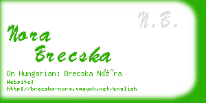nora brecska business card